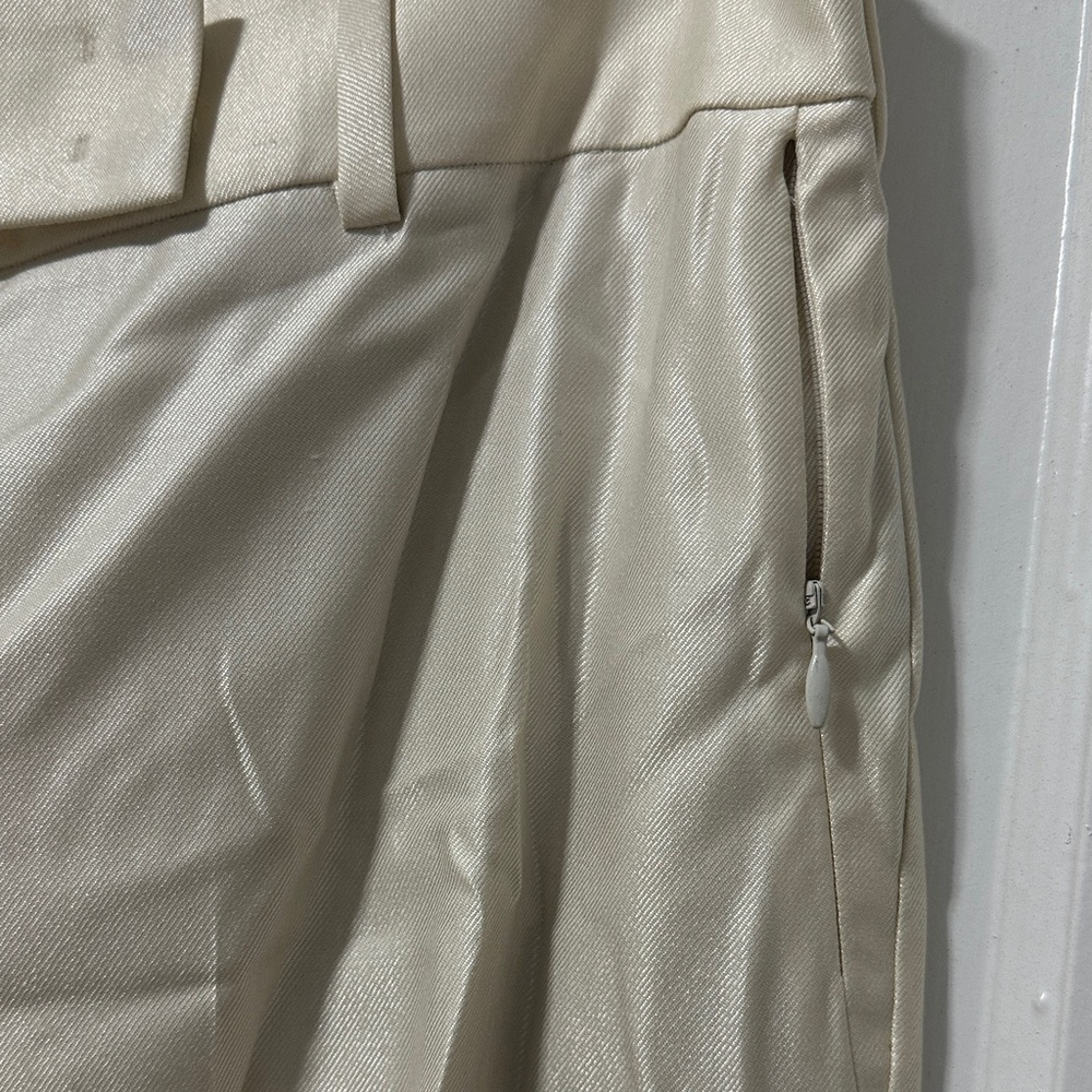 Akris Cream High-Waist Pleated Silk Pants - Picture 3 of 12
